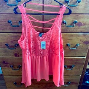 Pink Lace Tank Top Torrid Size 0